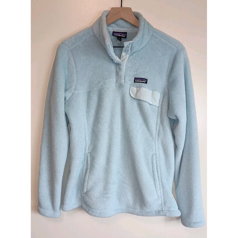 Patagonia Re-Tool Snap-T Pullover Women's Large Light Blue Polartec Fleece